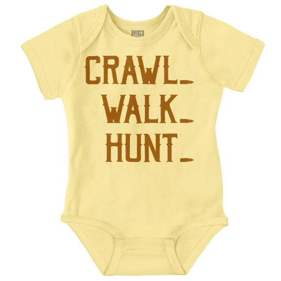 Crawl Walk Hunt Hunting Life Romper Boys or Girls Infant Baby Brisco Brands 12M