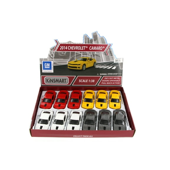 2014 Chevrolet Camaro Diecast Car Package - Box of 12 1/38 Scale Diecast Model Cars, Assorted Colors