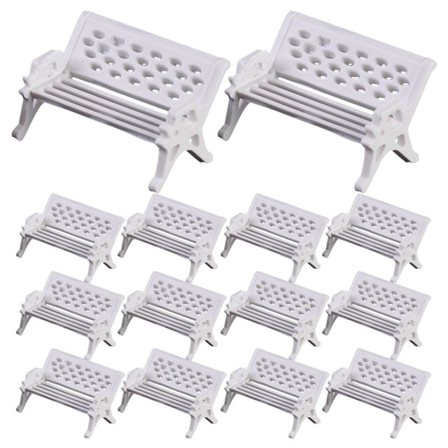20 Mini Bancos Decorativos Realistas para Casas, Modelos de Bancos para Parques en Miniatura