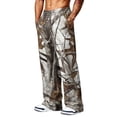 thumbnail image 5 of Havenx Mens Baggy Camo Pants Wide Leg Dry Leaf Print Elastic Waist Sweat Pant with Pockets Open Bottom Camouflage Bottoms Casual Fashion Y2k Loose Fit Jogger Clothing,Light Gray S, 5 of 7