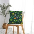 thumbnail image 5 of Pofeuu Dinosaurs and Tropical Leaves and Flowers Print Double-sided plush pillowcase Square Throw Pillow Covers Pillows Cover for Living Room Bedroom Sofa Couch Cushion Cover（No pillow core）-12"x12", 5 of 7