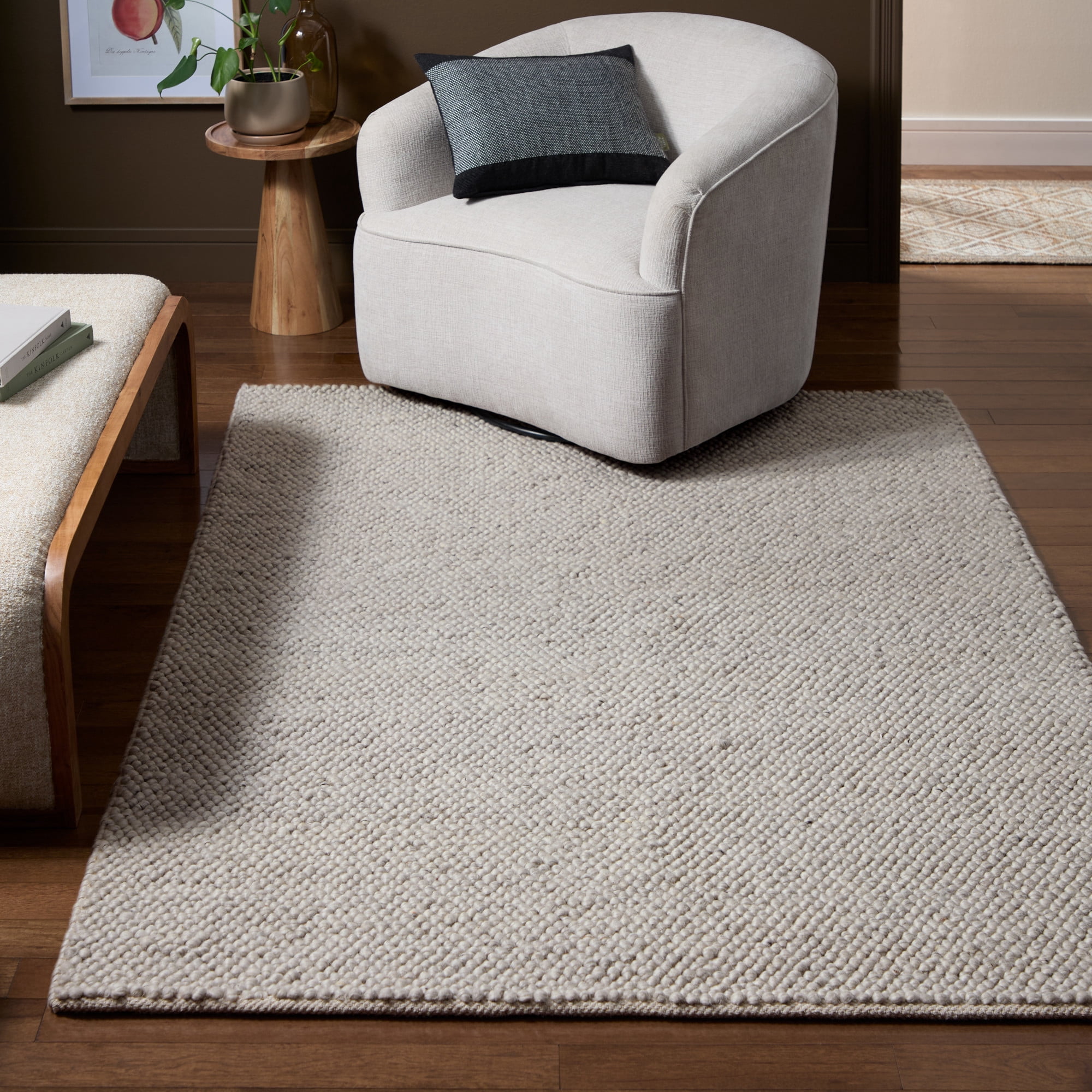 TOWN & COUNTRY TERRA Olea Bubble Texture Handcrafted 100% Wool Area Rug, Brown, 5'x7’