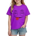 thumbnail image 5 of Auroural Girls Clothes 7-8 Shirts Kids Boys Girls Solid Color Funny Expression Print Short Sleeve Loose Comfortable T-Shirt Top Boys Summer Shirts, 5 of 6