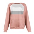 thumbnail image 5 of Antinious Sweatshirt for Women Solid Long Sleeve Crewneck Pocketed Pullover Going Out Tops, Sweatshirt for Women,Tops for Women Trendy,Pink,S, 5 of 5