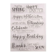 Frehsky craft supplies Decoration 1pc Card Greetings Clear Rubber for Making Happy Easter Home DIY