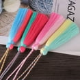 thumbnail image 3 of U8MO New 9cm Handmade Two-tone Cotton Thread Tassel Clothing Bag Pendant DIY-11# Lake blue + orange, 3 of 7