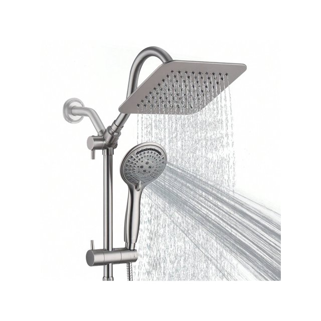 Shower Head Combo With 5 Settings Handheld Shower Heads High Pressure, Rainfall Shower Head With Extension Arm 15 Inch, Anti-Leak Waterfall Shower Hea