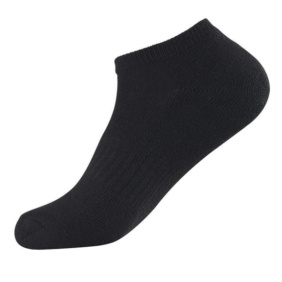 6 Pairs Men's Athletic Half Cushioned Low Cut Socks with Arch Support, Black, 9-11
