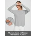 thumbnail image 4 of BALEAF Women's Sun Shirts UPF 50+ Long Sleeve Hiking Tops Lightweight Quick Dry UV Protection Outdoor Clothing Gray L, 4 of 6