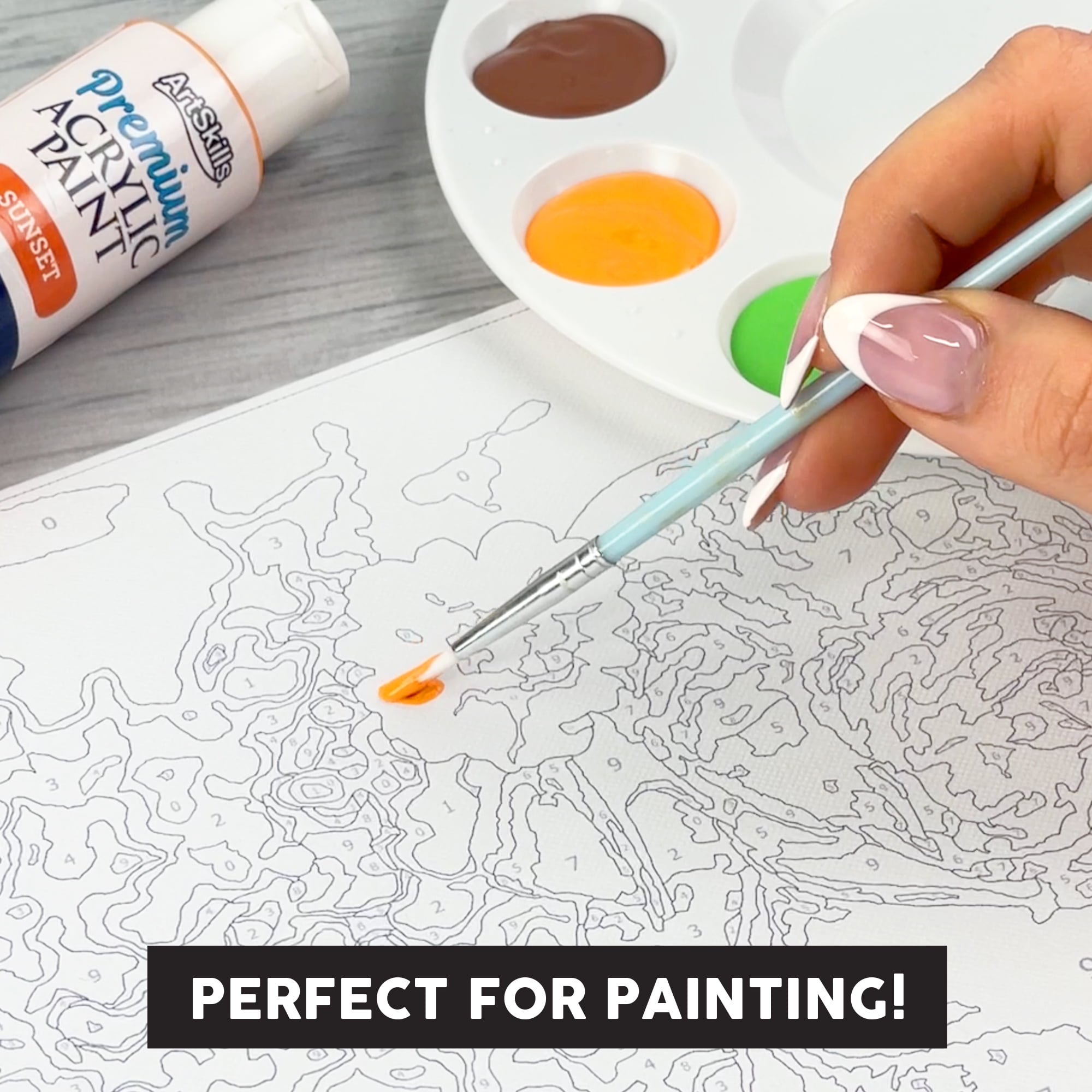 ArtSkills Print and Paint Canvas Printer Paper for Custom Paint by Numbers for Adults and Kids, 8.5" x 11", 20 Count