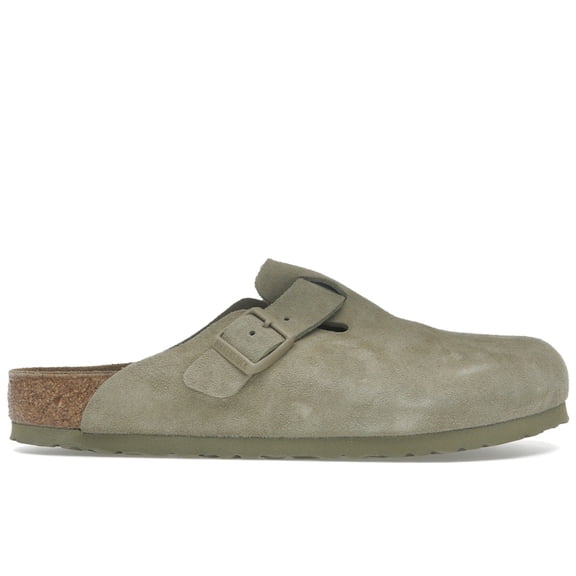 Birkenstock Men's Boston Suede Faded Khaki Sandals, from StockX