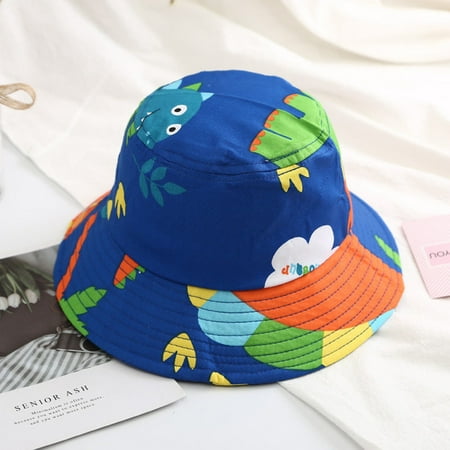 

QISIWOLE Toddler Sun Hat Summer Baby Breathable Cartoon Dinosaur Print Bucket Hat kids clothes