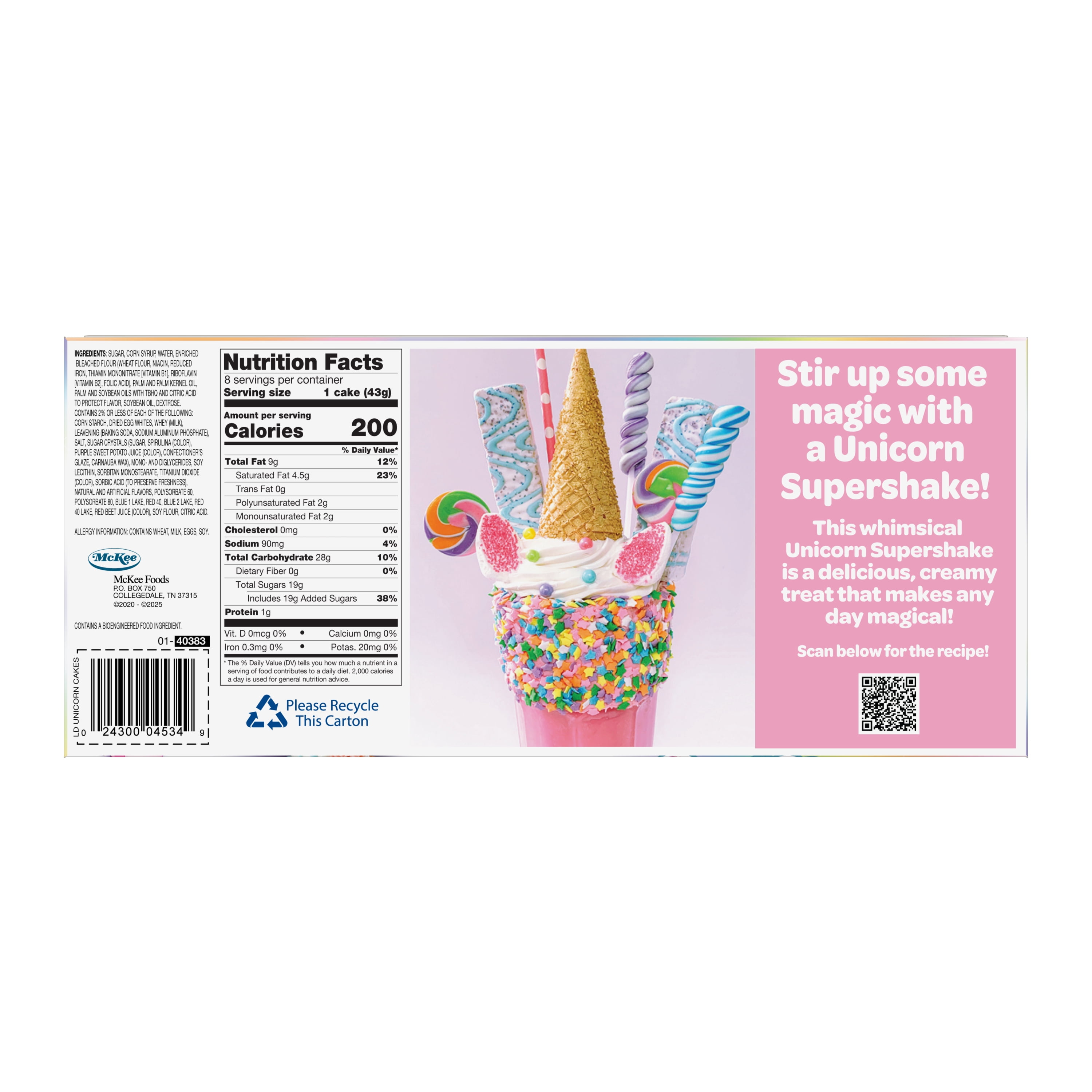 Little Debbie Strawberry Unicorn Cakes, 8 Count, 12.15 oz