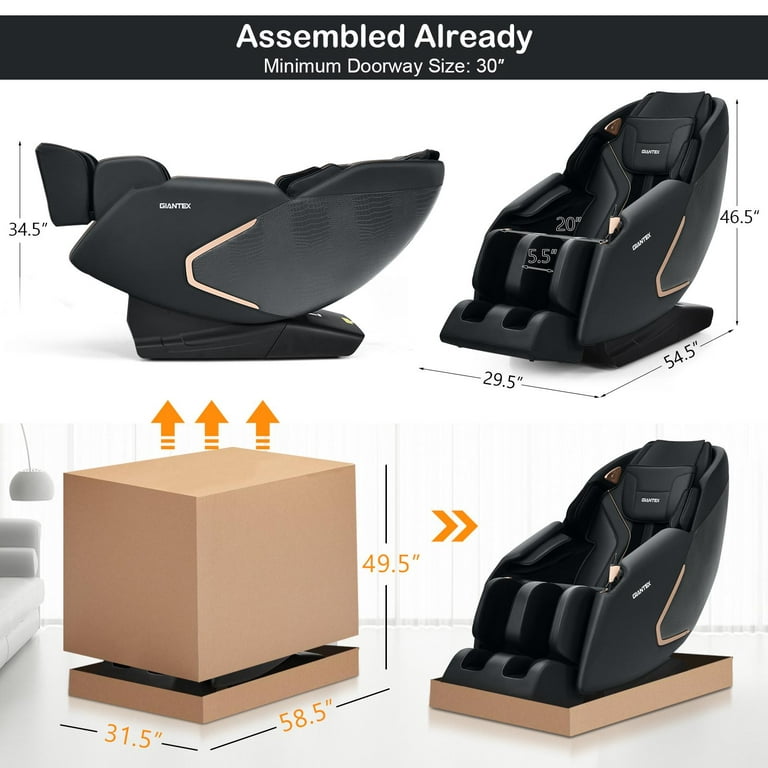 Giantex Full Body Massage Chair SL Track Massage Recliner - Black