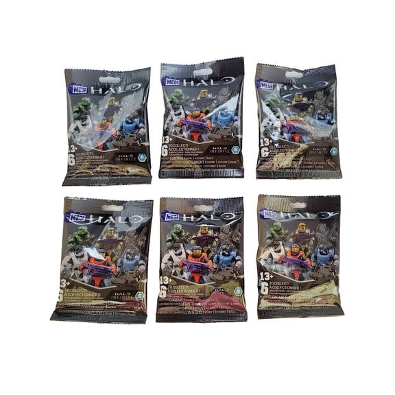 Mega Construx Halo Infinite Series 5 Mini Figures Blind Bags Complete Set of 6 Bundle from CNC84-963G Spartans Release