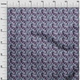 thumbnail image 3 of oneOone Georgette Viscose Bluish Violet Fabric Florals Quilting Supplies Print Sewing Fabric By The Yard 42 Inch Wide, 3 of 4