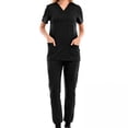 thumbnail image 1 of Conjunto De 2 Uniformes De Enfermería, Top Y Pantalón Con Cordón Y Escote En V Para Cosmetología, 1 of 8