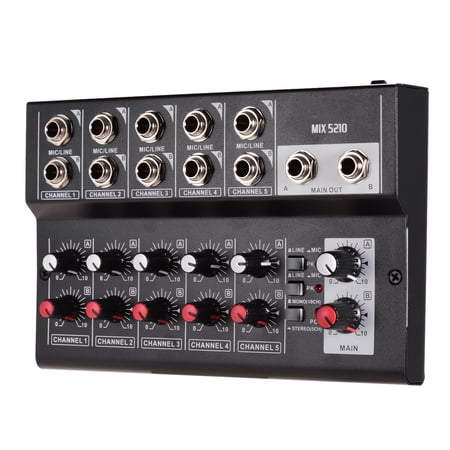 CACAGOO MIX5210 10-Channel Mixing Console Digital Audio Mixer Stereo for Recording DJ Network Live Broadcast Karaoke