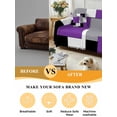 thumbnail image 5 of Purple Grey Black Geometric Couch Cover for 2 Cushion Couch, Middle Century Art Abstract Aesthetics Washable Love Seat Sofa Covers Slipcover, Throw Sofa Covers for Pets, Furniture Protector 71"x102", 5 of 9