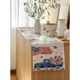thumbnail image 5 of Table Runner 72 Inches Long for Kitchen Dining, 4th of July Dresser Scarf Farmhouse, Dining Table Decorations for Wedding/Parties, Blue Truck American Flag Firework Flowers 13 x 72 In, 5 of 8