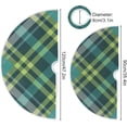 thumbnail image 3 of FMSHPON Green Plaid Pattern Xmas Christmas Tree Skirt Stand Mat for Holiday Party Decoration Indoor Outdoor 48 inches, 3 of 6