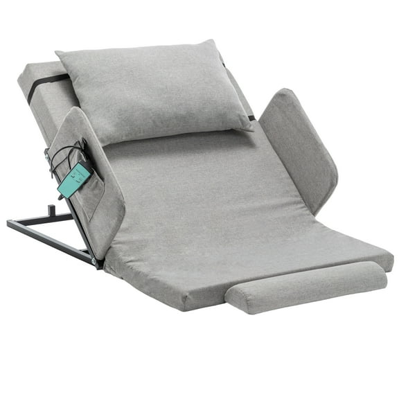 LZBEITEM Motorized Electric Lifting Backrest Adjustable Bed Backrest with Foam Mattress, Remote, Head Incline, Armrest, Storage Pocket & Pillow for Pregnant Women, Elderly, and Patients
