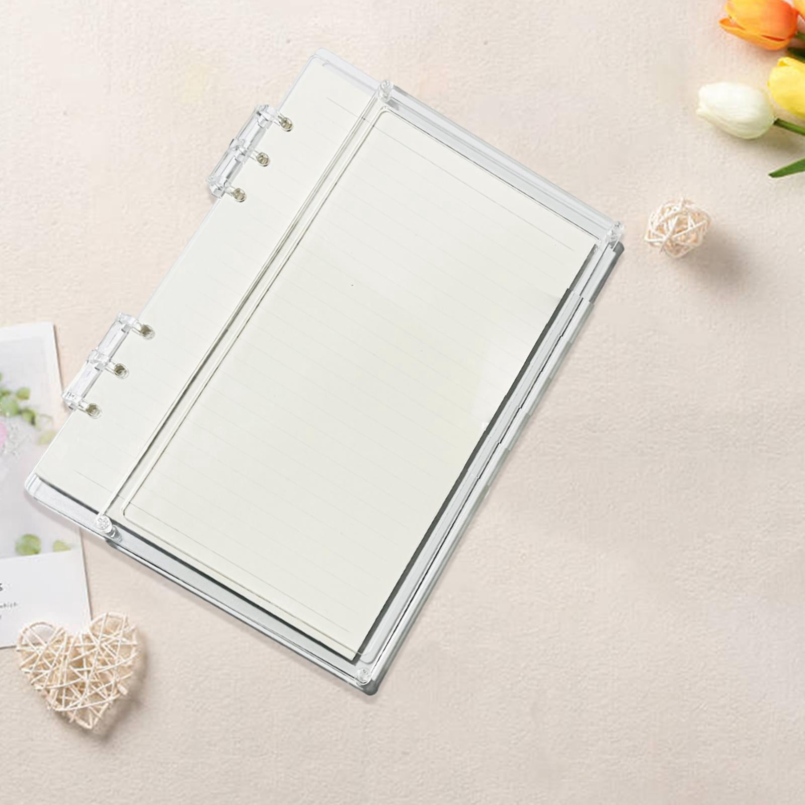 FVDPWYE Loose Page Diary Book 6 Ring Writing Paper Refill Clear Cover A5/A7 Notebook for A5 Clear