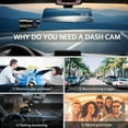 thumbnail image 4 of 3 Lens Dash Cam, Touch Screen Driving Recorder 170 Degree Wide Angle Loop Recording 1080P Night Vision Reverse Image WiFi Connection Multifunction  for Car, 4 of 7