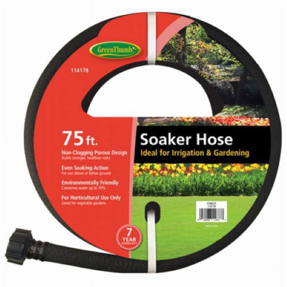 Green Thumb GTWS75 75' Foot Black Rubber Garden Drip Soaker Hose - Quantity of 1