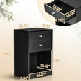 thumbnail image 2 of UBesGoo 2 Drawers Wooden Nightstand in Black Finish Bedside Table Bedroom, 2 of 10