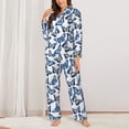 thumbnail image 2 of Fotbe Beautiful Butterflies Pattern Long Sleeve Pajama Set for Women,Sleepwear Set,2-piece Loungewear Set,Soft PJs Comfy Nightwear with Pockets -X-Large, 2 of 7