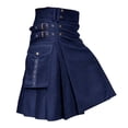 thumbnail image 3 of XIAONU Pleated Kilt For Men Adjustable Strap Retro Skirts Multi Buckle High Waist Stretchy Outdoor Skirt, 3 of 3