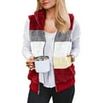 thumbnail image 2 of ZRBYWB Womens Coats Women's Plus Size Casual Color Block Plush Sweatshirt Zipper Blouse Warm Coat Vest Tanks Fashion Overcoat, 2 of 5