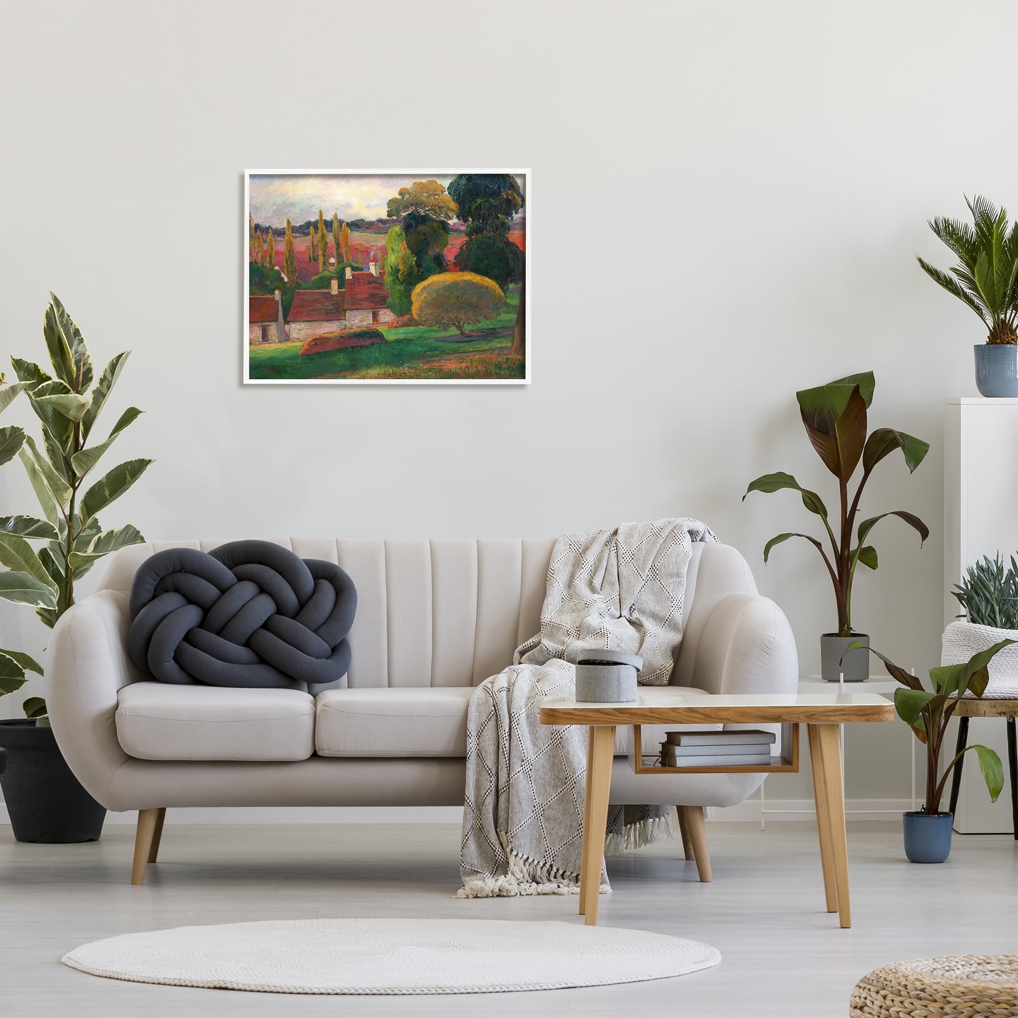 Stupell A Farm In Brittany Gauguin Classic Landscape Painting White Framed Art Print Wall Art