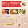 thumbnail image 3 of Cheese Butter Spreader Knives Set 32 Pieces Charcuterie Accessories Stainless Steel Butter Knives Serving Tongs (Gold), 3 of 6