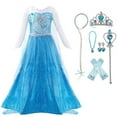 thumbnail image 1 of HAWEE Robe de Princesse Elsa pour Petite Fille Neige Fête Reine Costume d'Halloween, 1 of 7