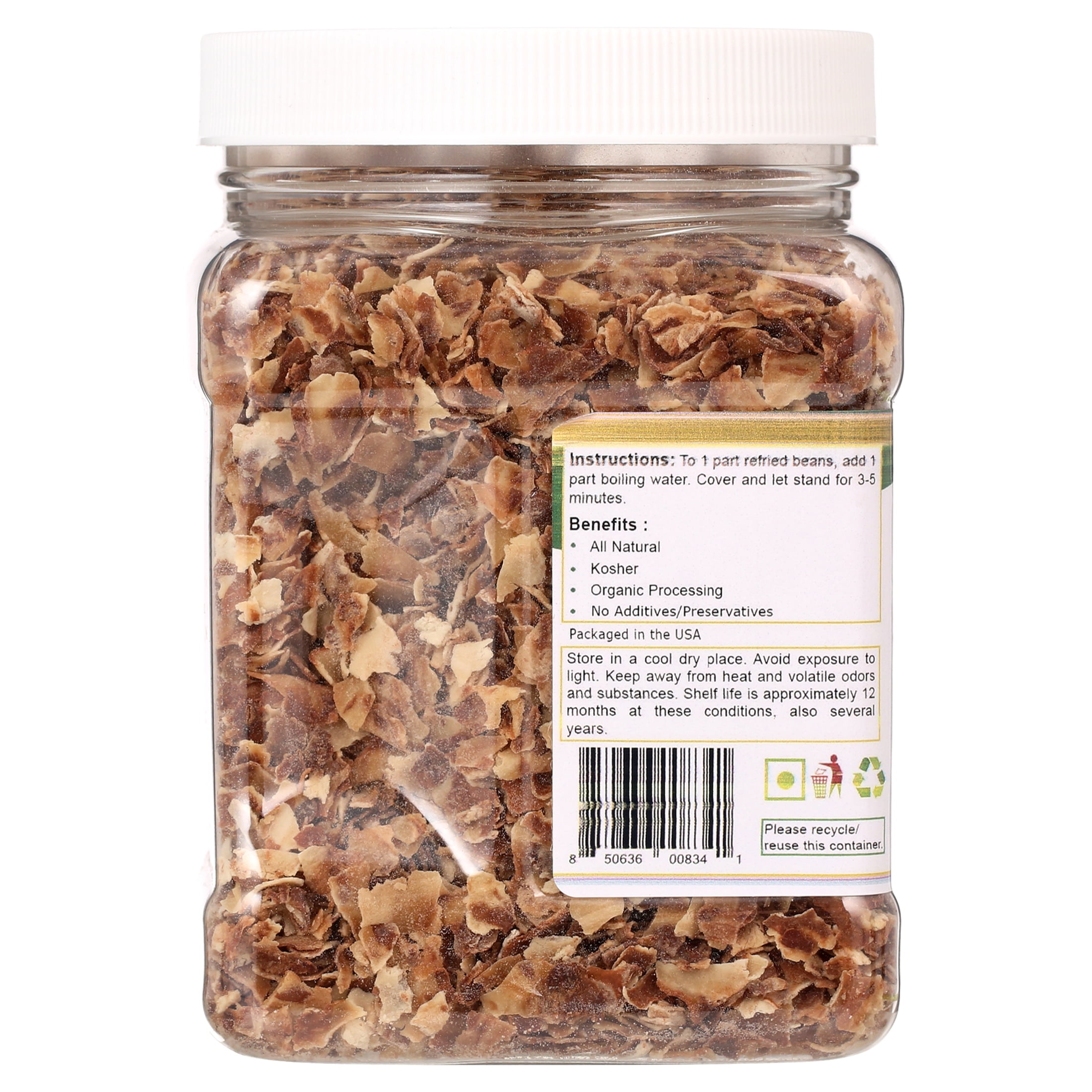Mother Earth Products Dehydrated Refried Beans Mix, Quart Jar
