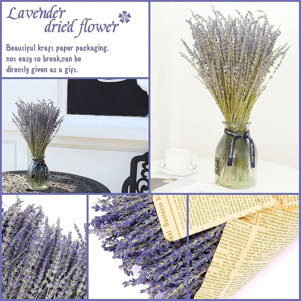 2 Pack Pure Natural Dried Lavender Flowers,Dried Flower Bundles for DIY Craft,Perfect Gift for Girls Women,Real Dried Lavender Bouquet,for Farmhouse Garden Home Decor