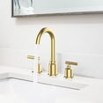 thumbnail image 6 of 8 Inch Bathroom Faucet, Brushed Gold Widespread Bathroom Sink Faucet, Bathroom Faucet for Sink 3 Hole with Stainless Steel Pop-up Drain, Modern and Beautiful for Your Bathroom-Brushed Gold, 6 of 6