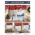 thumbnail image 6 of Christmas Bird Valances for Windows, 54 x 18in, Poinsettia Floral Holly Fruit Xmas Ball Red Rod Pocket Kitchen Valance Curtain Light Filtering Window Treatments for Living Room Bedroom, 1 Panel, 6 of 7