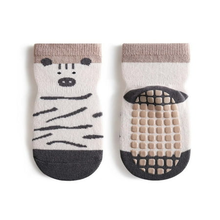 

Clearance! SDJMa Cartoon Toddler Socks Boys Girls Anti-Slip Ankle Socks Baby Walkers Non-Skip Cute Animal Cotton Cozy Socks for 0-5Years