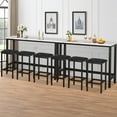 thumbnail image 4 of Dining Table Set for 3, Modern Dining Room Table Set with 3 Upholstery Stools, Bar Table Set, Saving Space Restaurant Bistro Table Set, 4 of 11