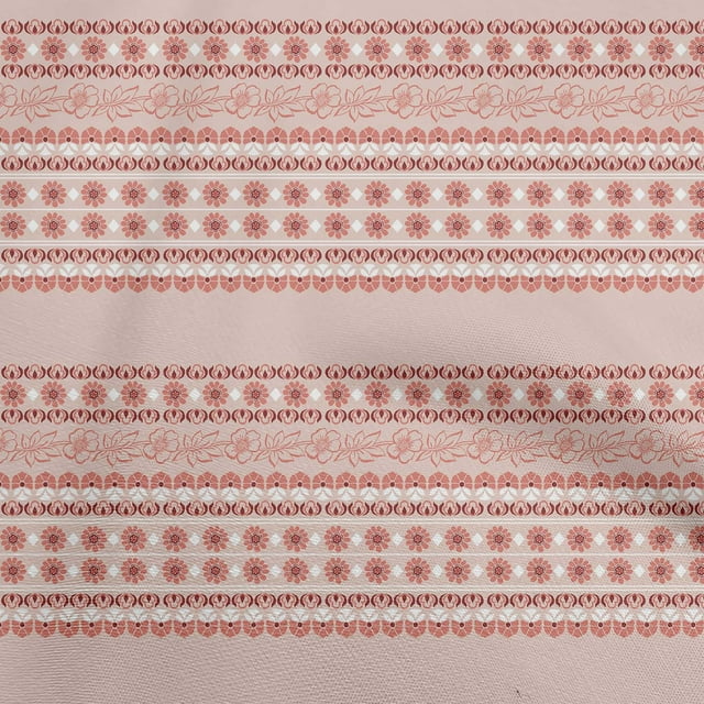 oneOone Rayon Peach Fabric Asian Floral Block Fabric For Sewing Printed Craft Fabric By The Yard 56 Inch Wide