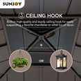 thumbnail image 6 of Sunjoy Hardtop Gazebo 11 x 11 ft. Cedar Framed Wood Gazebo with Brown Steel and Polycarbonate Hip Roof Hardtop for Garden, Backyard Shade, 6 of 9