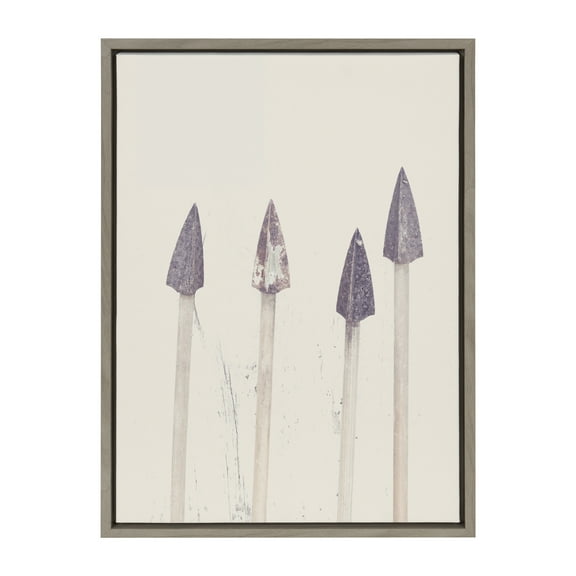 Kate and Laurel Sylvie Broadhead Framed Canvas Wall Art by Emiko and Mark Franzen of F2Images, 18x24 Gray, Boho-Chic Art for Wall