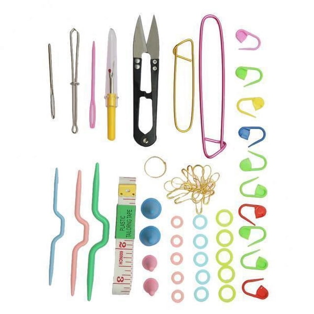 Rongfmy 2x57pcs Basic Knitting Tools Accessories Supplies With Case Knit Lots Kit 2 Pcs