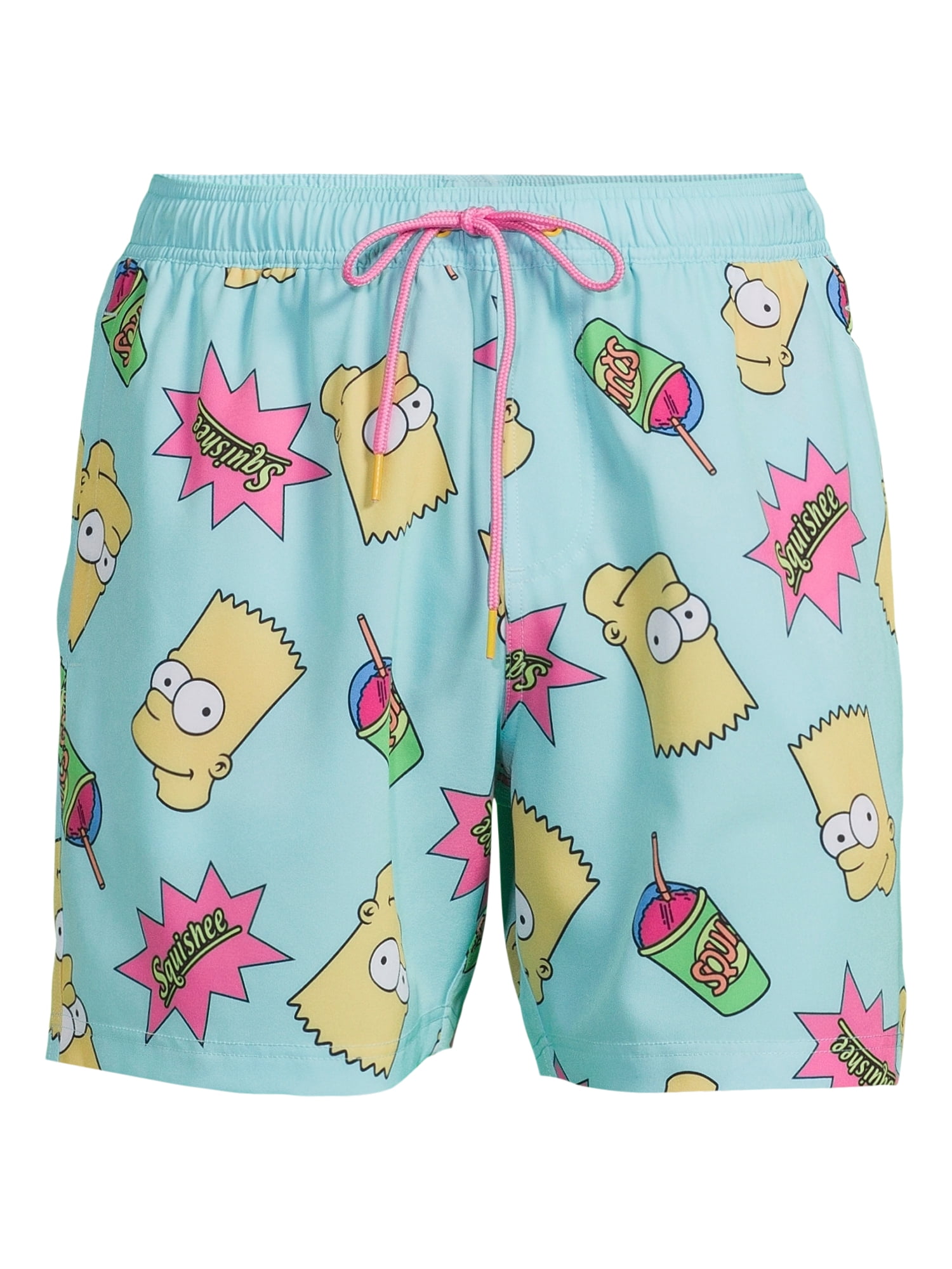 The Simpsons Bart Squishee Men's & Big Men's Swim Trunkss, Sizes S-3XL