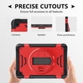 thumbnail image 2 of Dteck Rotating Hand Strap Shockproof Case for Samsung Galaxy Tab A9 Plus 11 Inch Tablet Case with Screen Protector Soft TPU Film, Red, 2 of 7