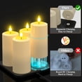 thumbnail image 4 of SoulBay Flameless Candles Rechargeable, 4 Pack LED Flickering Waterproof White Pillar Candles with Magnetic Charging Base Remote, 4 of 9