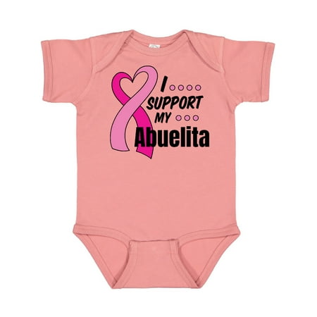 

Inktastic Breast Cancer Awareness I Support My Abuelita Pink Ribbon Gift Baby Boy or Baby Girl Bodysuit